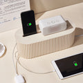 Grote kabelbox voor stekkerblok, beige of grijs