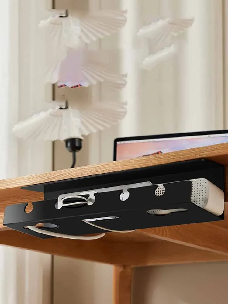 Kabelgoot onder bureau met klem, wit of zwart