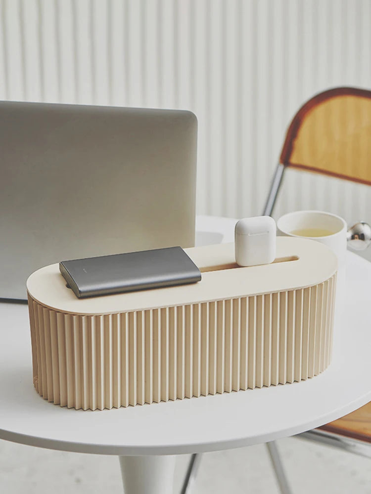 Grote kabelbox voor stekkerblok, beige of grijs