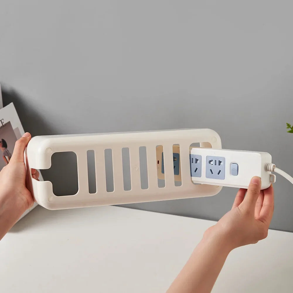 Kabelbox met bamboe deksel, groot model