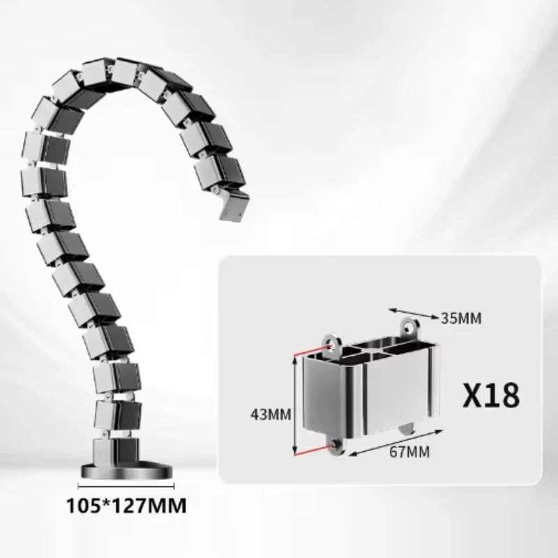 Flexibele kabelslang voor bureau, zwart of zilver