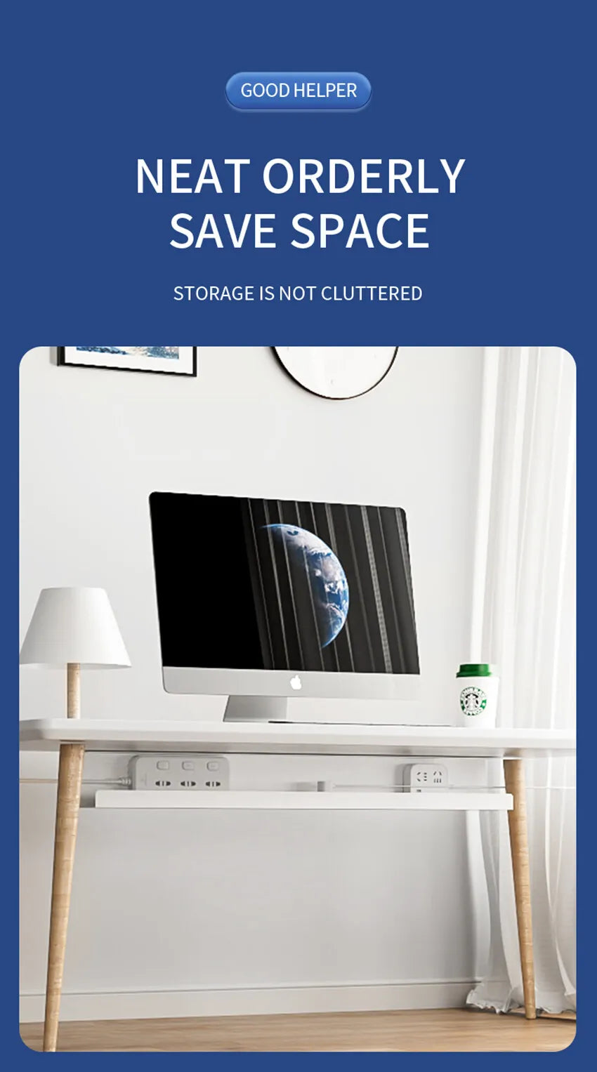 Kabelgoot onder bureau, zelfklevend