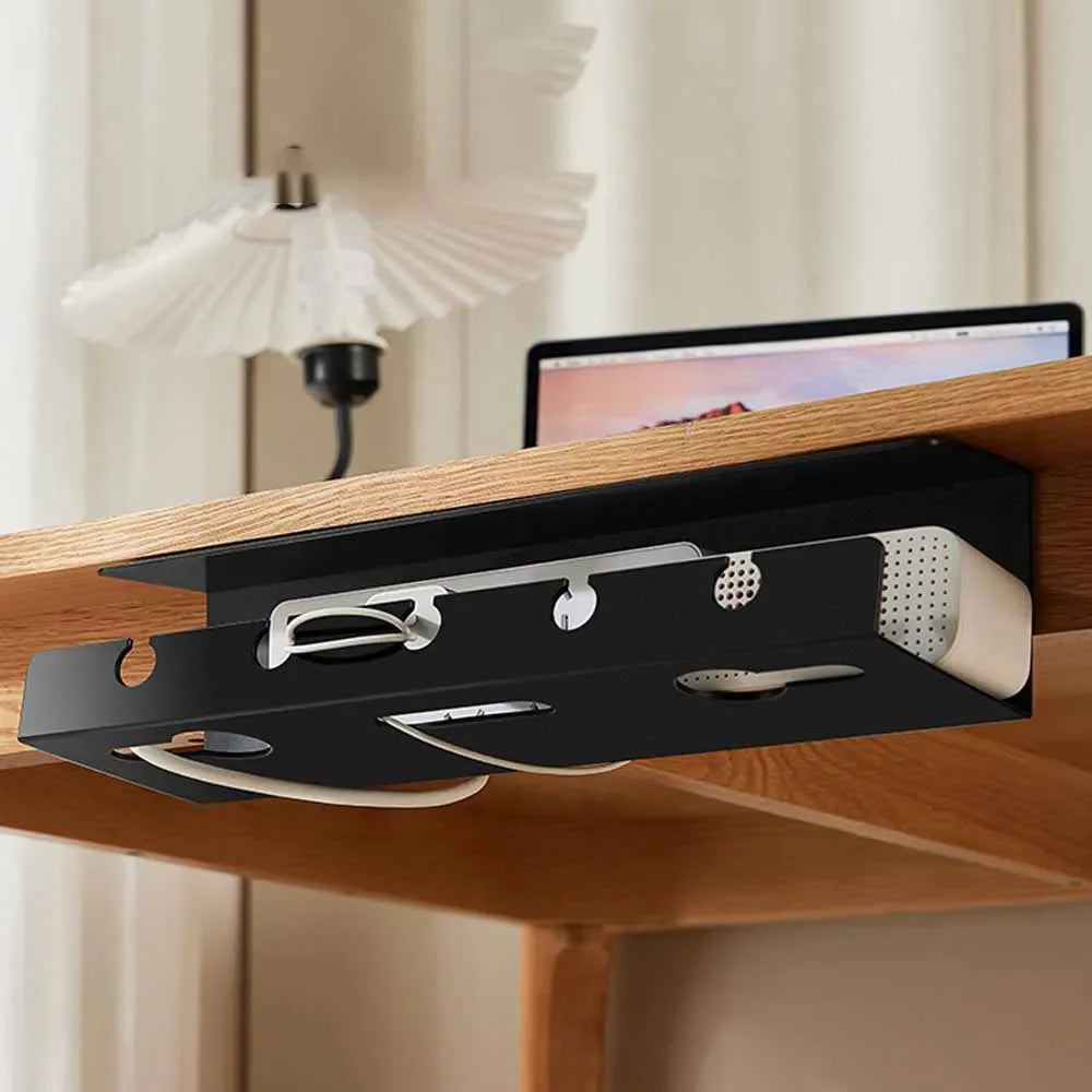 Kabelgoot onder bureau met klem, wit of zwart