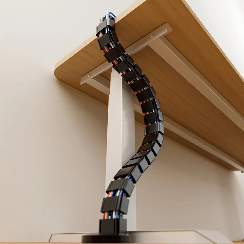 Flexibele kabelslang voor bureau, zwart of zilver