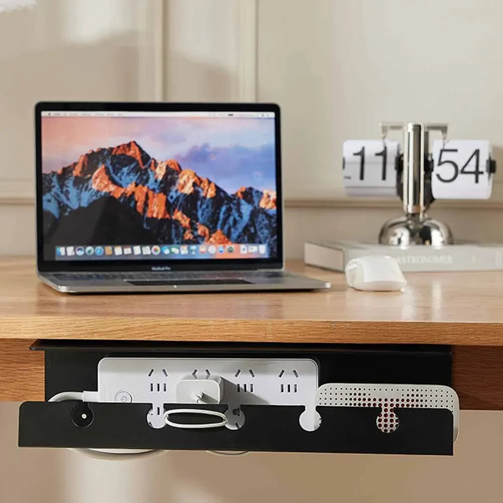 Kabelgoot onder bureau met klem, wit of zwart