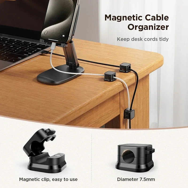 Verstelbare kabelhouder onder bureau, magnetisch