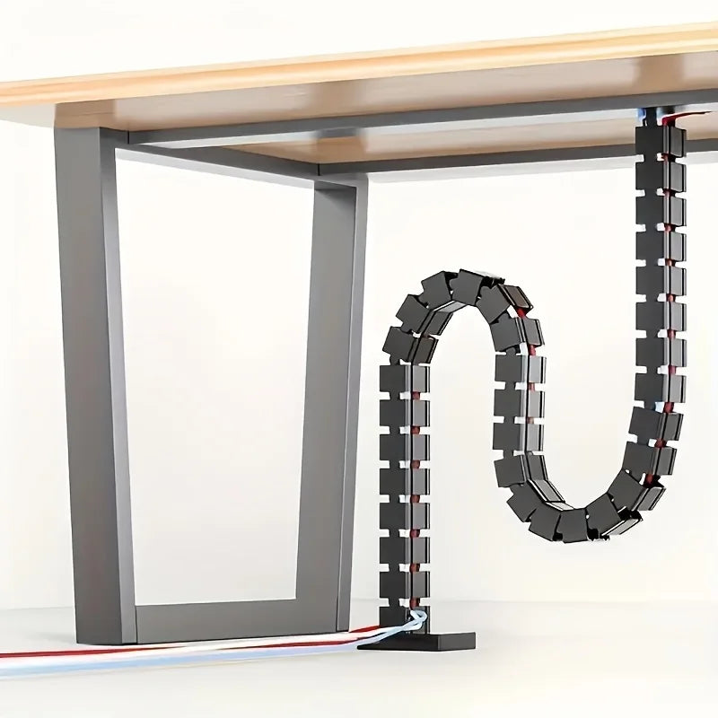 Flexibele kabelslang voor bureau, zwart of zilver