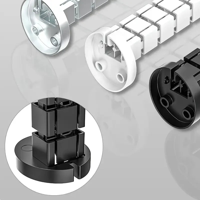 Flexibele kabelslang voor bureau, zwart of zilver