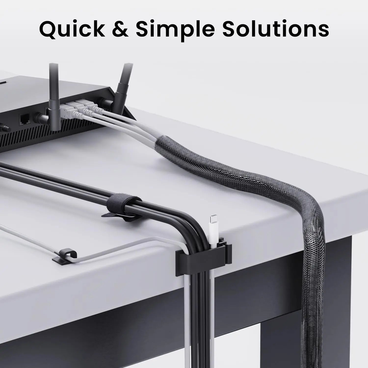 Kabelmanagement kit 32-delig met clips en sleeves
