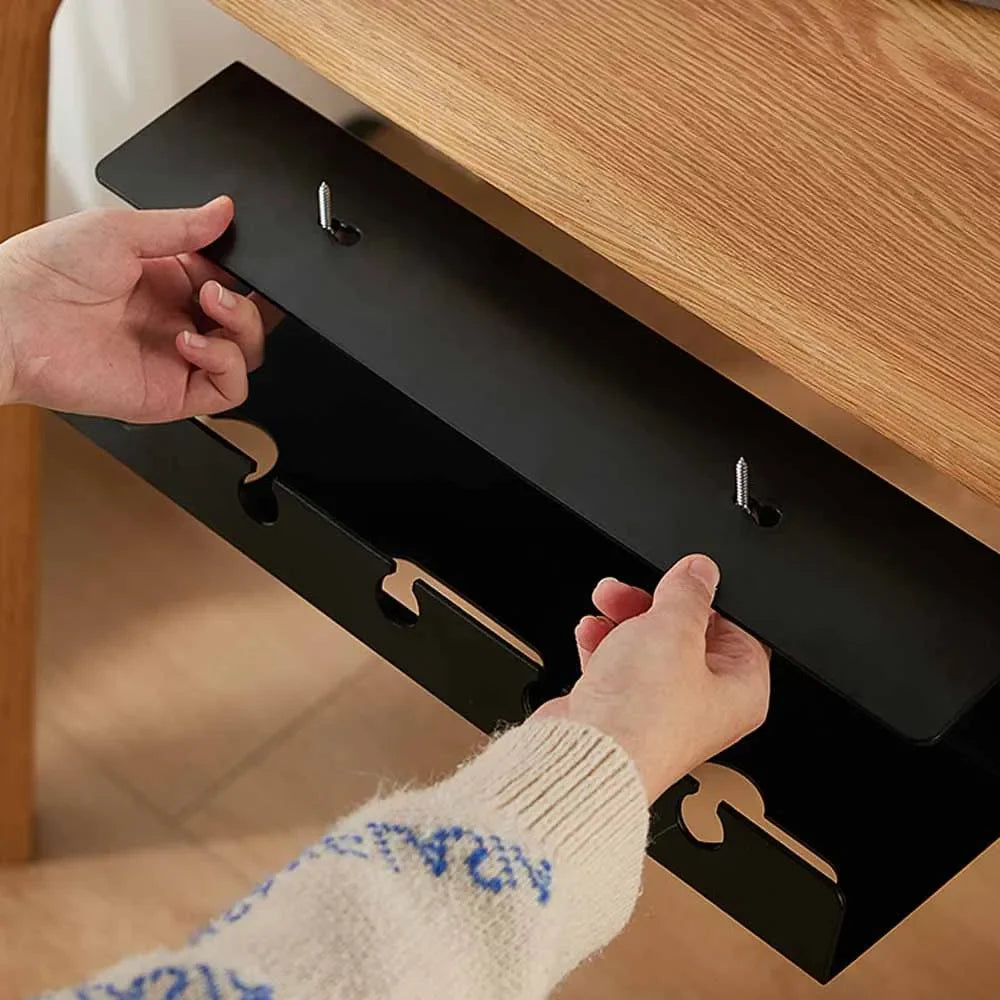 Kabelgoot onder bureau met klem, wit of zwart