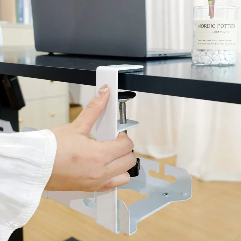 Metalen kabelgoot onder bureau met klem, wit of zwart